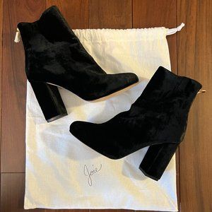 New - Joie - Black Velvet 90mm Ankle Booties - Size EU 38/US 7.5